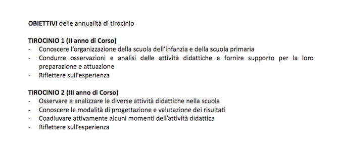 Questi gli obiettivi suddivisi per annualità