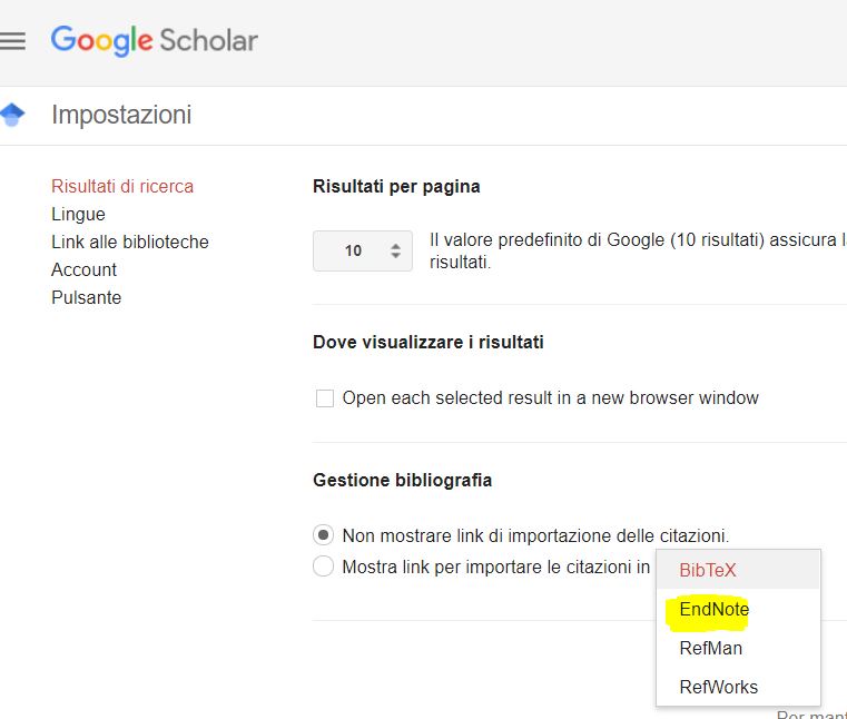 EndoNote Google Scholar